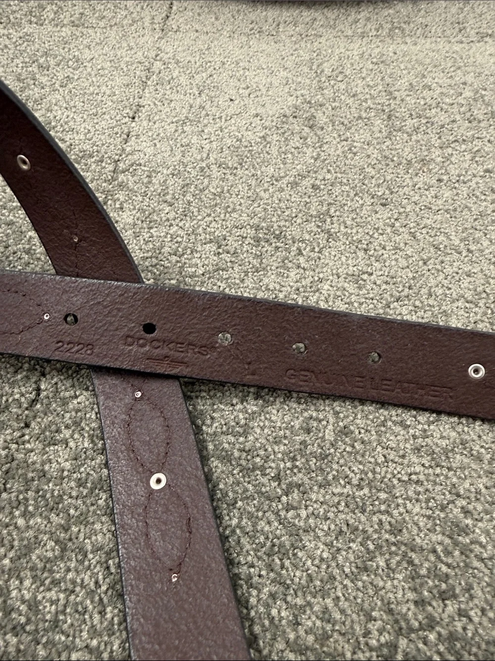 Dockers Belt Wm Large Brown Leather Embossed Stitched Studded Western